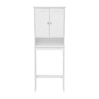 Flash Furniture Dune Meuble de rangement pour salle de bain au-dessus des toilettes avec portes à fermeture magnétique, étagère de placard réglable, étagère inférieure ouverte