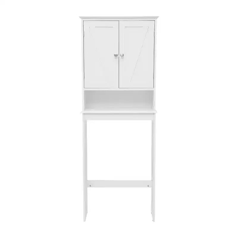 Flash Furniture Dune Meuble de rangement pour salle de bain au-dessus des toilettes avec portes à fermeture magnétique, étagère de placard réglable, étagère inférieure ouverte