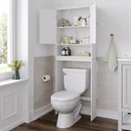 Flash Furniture Dune Meuble de rangement pour salle de bain au-dessus des toilettes avec portes à fermeture magnétique, étagère de placard réglable, étagère inférieure ouverte