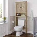 Flash Furniture Dune Meuble de rangement pour salle de bain au-dessus des toilettes avec portes à fermeture magnétique, étagère de placard réglable, étagère inférieure ouverte
