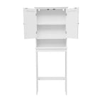 Flash Furniture Dune Meuble de rangement pour salle de bain au-dessus des toilettes avec portes à fermeture magnétique, étagère de placard réglable, étagère inférieure ouverte