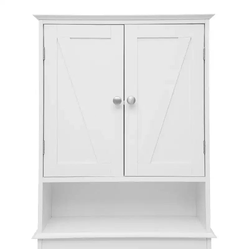 Flash Furniture Dune Meuble de rangement pour salle de bain au-dessus des toilettes avec portes à fermeture magnétique, étagère de placard réglable, étagère inférieure ouverte