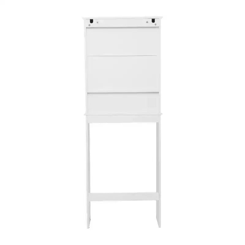 Flash Furniture Dune Meuble de rangement pour salle de bain au-dessus des toilettes avec portes à fermeture magnétique, étagère de placard réglable, étagère inférieure ouverte