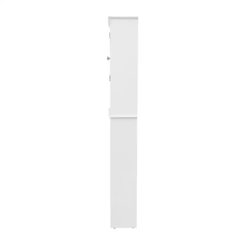 Flash Furniture Dune Meuble de rangement pour salle de bain au-dessus des toilettes avec portes à fermeture magnétique, étagère de placard réglable, étagère inférieure ouverte