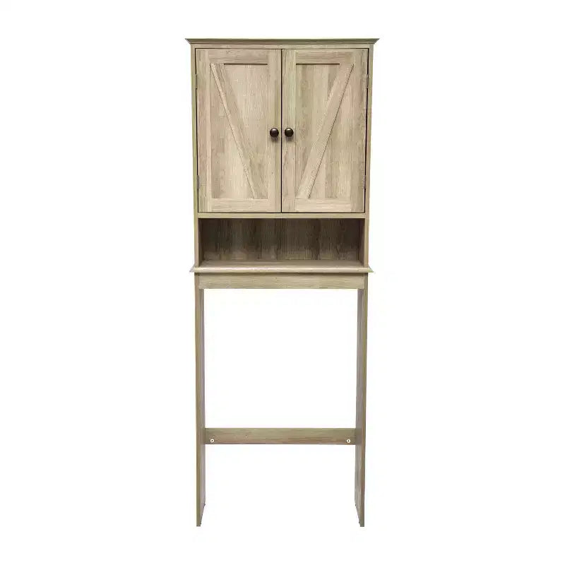 Flash Furniture Dune Meuble de rangement pour salle de bain au-dessus des toilettes avec portes à fermeture magnétique, étagère de placard réglable, étagère inférieure ouverte