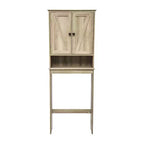 Flash Furniture Dune Meuble de rangement pour salle de bain au-dessus des toilettes avec portes à fermeture magnétique, étagère de placard réglable, étagère inférieure ouverte