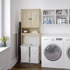 Flash Furniture Dune Meuble de rangement pour salle de bain au-dessus des toilettes avec portes à fermeture magnétique, étagère de placard réglable, étagère inférieure ouverte