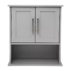 Meuble de rangement mural de salle de bain Flash Furniture Vega avec portes à fermeture magnétique, étagère réglable et étagère inférieure ouverte