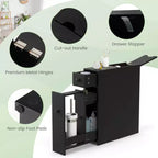 Meuble de Rangement Étroit pour Toilettes Costway avec Dessus Relevable Noir