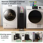 Meuble de Rangement Étroit pour Toilettes Costway avec Dessus Relevable Noir