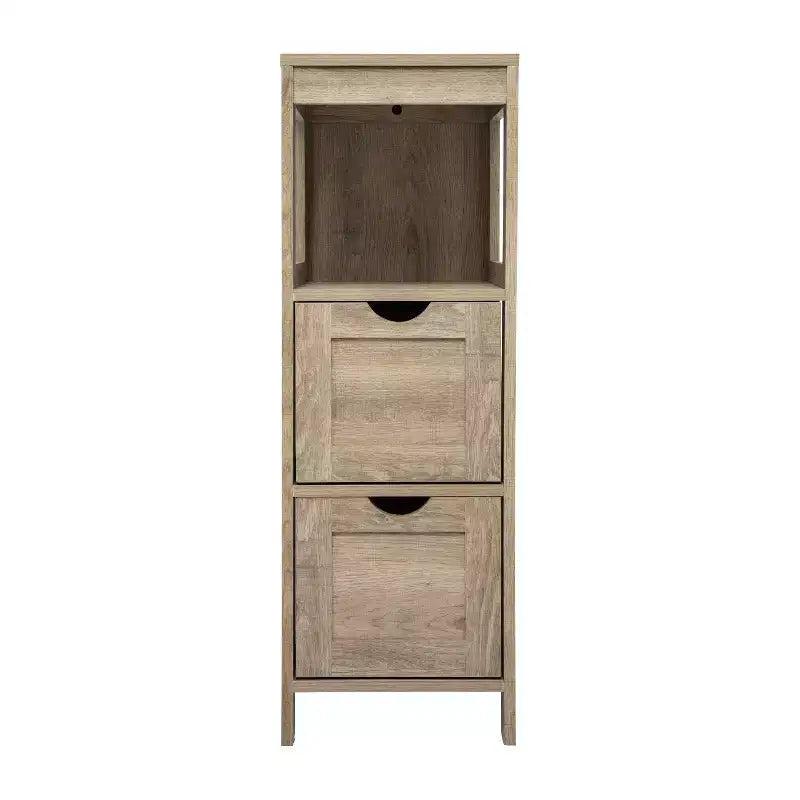 Merrick Lane Meuble de rangement de salle de bain à 2 tiroirs avec étagère ouverte