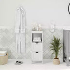 Merrick Lane Meuble de rangement de salle de bain à 2 tiroirs avec étagère ouverte