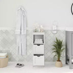 Merrick Lane Meuble de rangement de salle de bain à 2 tiroirs avec étagère ouverte
