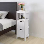 Merrick Lane Meuble de rangement de salle de bain à 2 tiroirs avec étagère ouverte