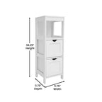 Merrick Lane Meuble de rangement de salle de bain à 2 tiroirs avec étagère ouverte