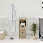 Merrick Lane Meuble de rangement de salle de bain à 2 tiroirs avec étagère ouverte