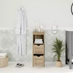 Merrick Lane Meuble de rangement de salle de bain à 2 tiroirs avec étagère ouverte