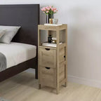 Merrick Lane Meuble de rangement de salle de bain à 2 tiroirs avec étagère ouverte