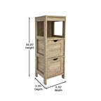 Merrick Lane Meuble de rangement de salle de bain à 2 tiroirs avec étagère ouverte