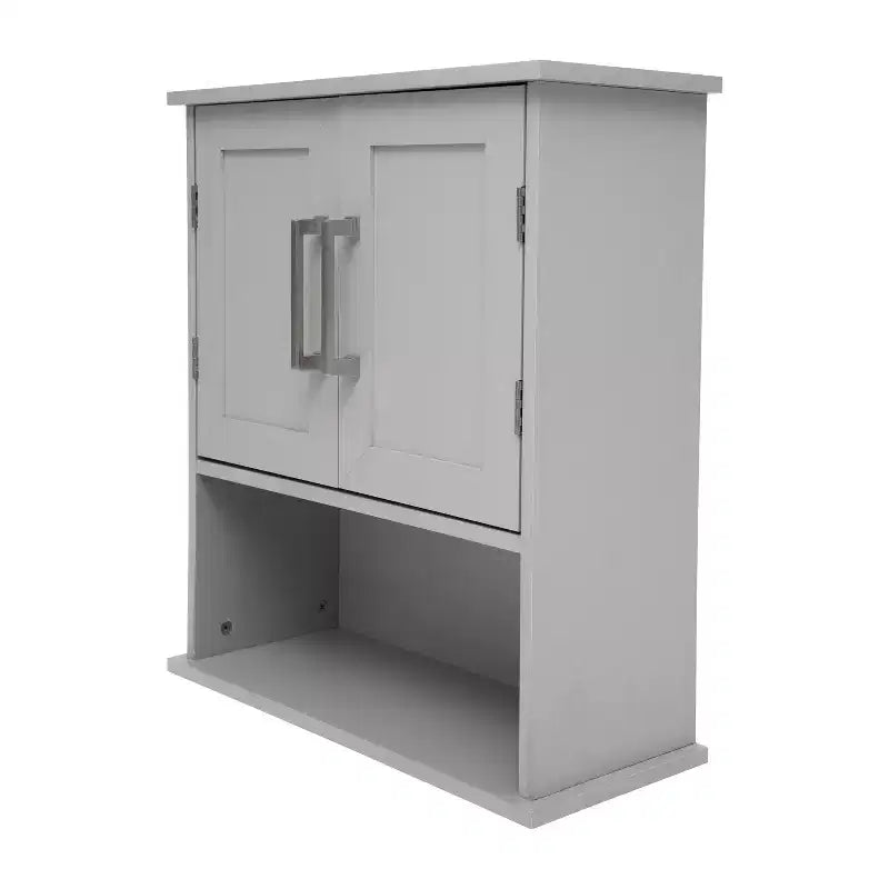 Emma and Oliver Wall Mounted Bathroom Medicine Cabinet Organizer with Adjustable In-Cabinet Shelf, Dual Magnetic Closure Doors, Bottom Open Display Shelf