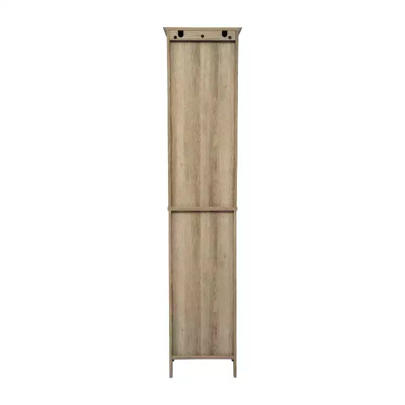 Merrick Lane Meuble de rangement fin en lin avec tiroir, armoires supérieures et inférieures avec portes à fermeture magnétique et étagère ouverte