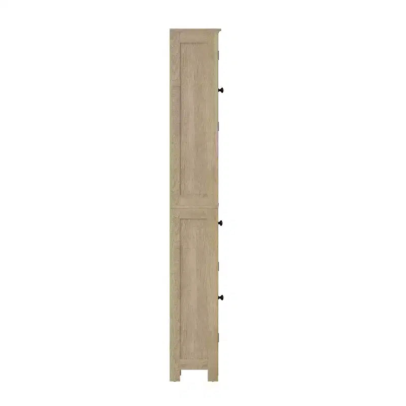 Merrick Lane Meuble de rangement fin en lin avec tiroir, armoires supérieures et inférieures avec portes à fermeture magnétique et étagère ouverte