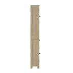 Merrick Lane Meuble de rangement fin en lin avec tiroir, armoires supérieures et inférieures avec portes à fermeture magnétique et étagère ouverte