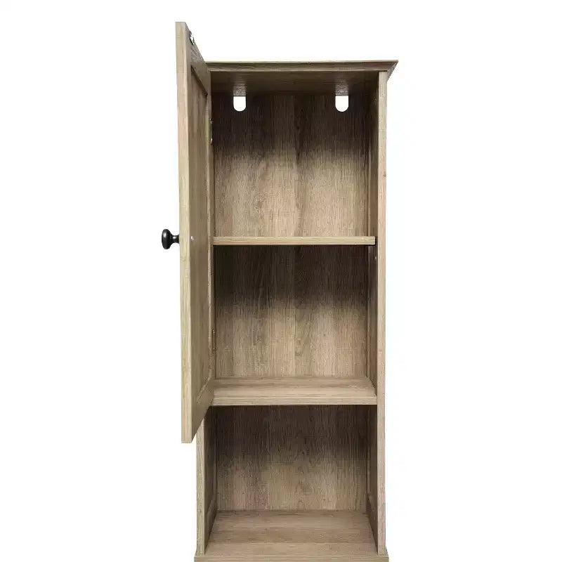 Merrick Lane Meuble de rangement fin en lin avec tiroir, armoires supérieures et inférieures avec portes à fermeture magnétique et étagère ouverte