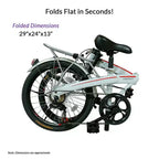 Vélo pliant compact Xspec 20 7 vitesses, pour trajets urbains, blanc (NON électrique)