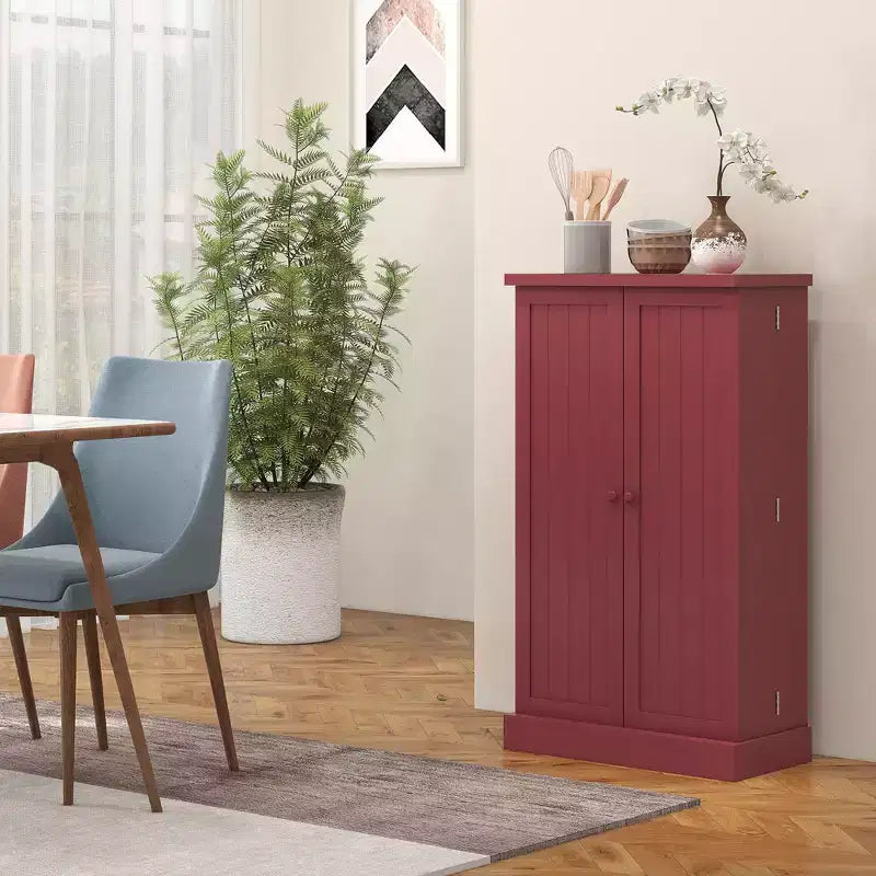 HOMCOM Meuble de Rangement de Cuisine 41", Armoire de Cuisine Autonome avec Portes Doubles, Étagère à 5 Niveaux, 12 Porte-Épices et Étagères Réglables