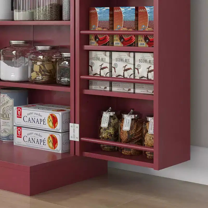 HOMCOM Meuble de Rangement de Cuisine 41", Armoire de Cuisine Autonome avec Portes Doubles, Étagère à 5 Niveaux, 12 Porte-Épices et Étagères Réglables