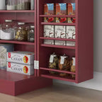 HOMCOM Meuble de Rangement de Cuisine 41", Armoire de Cuisine Autonome avec Portes Doubles, Étagère à 5 Niveaux, 12 Porte-Épices et Étagères Réglables
