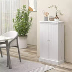 HOMCOM Meuble de Rangement de Cuisine 41", Armoire de Cuisine Autonome avec Portes Doubles, Étagère à 5 Niveaux, 12 Porte-Épices et Étagères Réglables