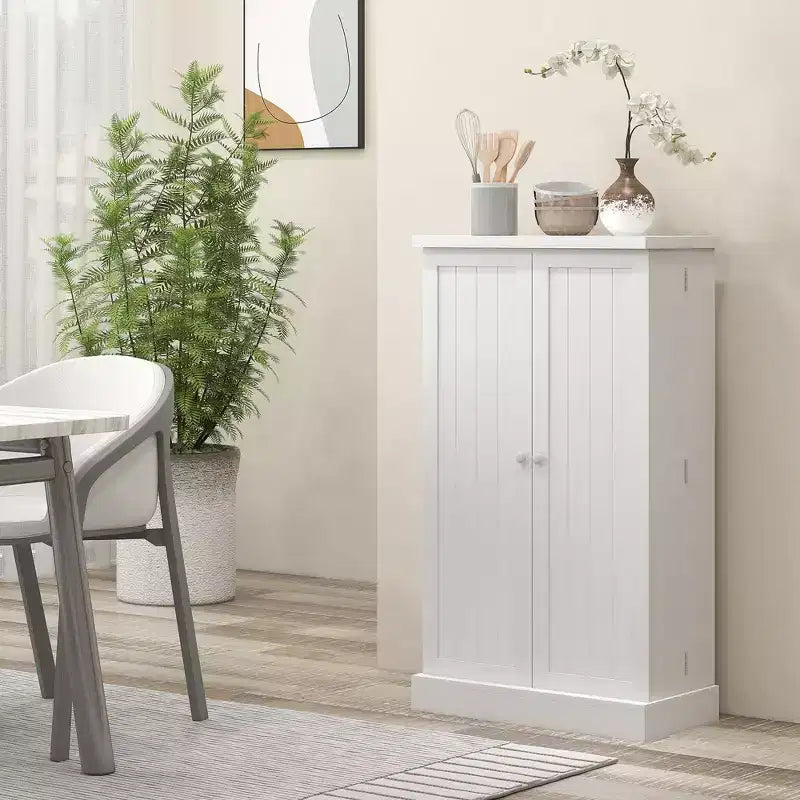 HOMCOM Meuble de Rangement de Cuisine 41", Armoire de Cuisine Autonome avec Portes Doubles, Étagère à 5 Niveaux, 12 Porte-Épices et Étagères Réglables