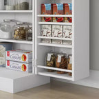 HOMCOM Meuble de Rangement de Cuisine 41", Armoire de Cuisine Autonome avec Portes Doubles, Étagère à 5 Niveaux, 12 Porte-Épices et Étagères Réglables