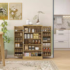 HOMCOM Meuble de Rangement de Cuisine 41", Armoire de Cuisine Autonome avec Portes Doubles, Étagère à 5 Niveaux, 12 Porte-Épices et Étagères Réglables