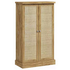 HOMCOM Meuble de Rangement de Cuisine 41", Armoire de Cuisine Autonome avec Portes Doubles, Étagère à 5 Niveaux, 12 Porte-Épices et Étagères Réglables