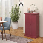 HOMCOM Meuble de Rangement de Cuisine 41", Armoire de Cuisine Autonome avec Portes Doubles, Étagère à 5 Niveaux, 12 Porte-Épices et Étagères Réglables