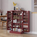 HOMCOM Meuble de Rangement de Cuisine 41", Armoire de Cuisine Autonome avec Portes Doubles, Étagère à 5 Niveaux, 12 Porte-Épices et Étagères Réglables