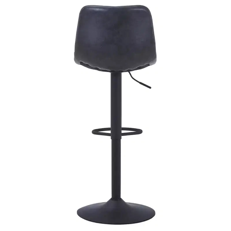 Tabouret de bar moderne LeisureMod Tilbury réglable en hauteur avec revêtement en cuir végétalien et repose-pieds, idéal pour îlot de cuisine, comptoir ou bar à domicile