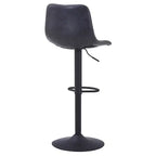 Tabouret de bar moderne LeisureMod Tilbury réglable en hauteur avec revêtement en cuir végétalien et repose-pieds, idéal pour îlot de cuisine, comptoir ou bar à domicile