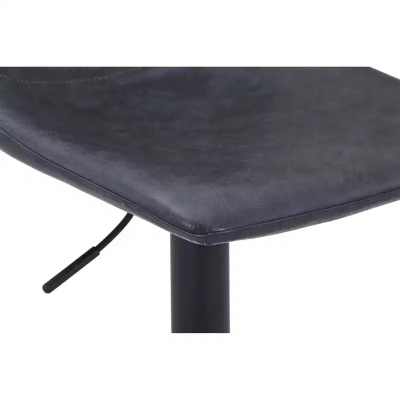 Tabouret de bar moderne LeisureMod Tilbury réglable en hauteur avec revêtement en cuir végétalien et repose-pieds, idéal pour îlot de cuisine, comptoir ou bar à domicile