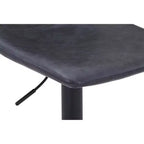 Tabouret de bar moderne LeisureMod Tilbury réglable en hauteur avec revêtement en cuir végétalien et repose-pieds, idéal pour îlot de cuisine, comptoir ou bar à domicile