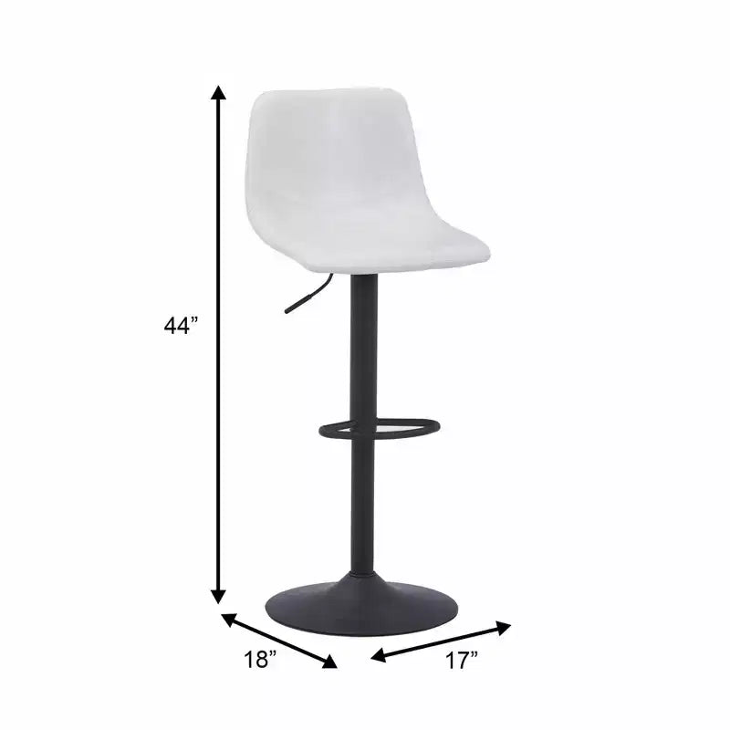 Tabouret de bar moderne LeisureMod Tilbury réglable en hauteur avec revêtement en cuir végétalien et repose-pieds, idéal pour îlot de cuisine, comptoir ou bar à domicile