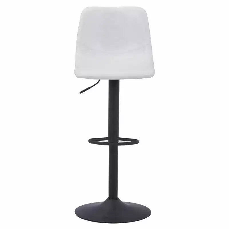 Tabouret de bar moderne LeisureMod Tilbury réglable en hauteur avec revêtement en cuir végétalien et repose-pieds, idéal pour îlot de cuisine, comptoir ou bar à domicile