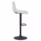 Tabouret de bar moderne LeisureMod Tilbury réglable en hauteur avec revêtement en cuir végétalien et repose-pieds, idéal pour îlot de cuisine, comptoir ou bar à domicile