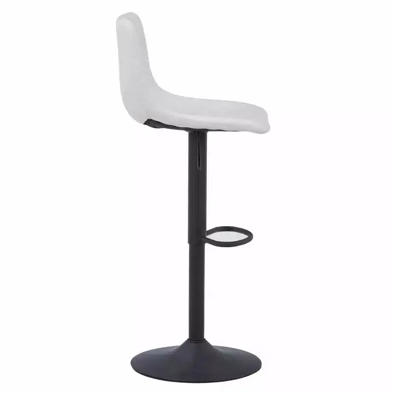 Tabouret de bar moderne LeisureMod Tilbury réglable en hauteur avec revêtement en cuir végétalien et repose-pieds, idéal pour îlot de cuisine, comptoir ou bar à domicile