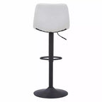 Tabouret de bar moderne LeisureMod Tilbury réglable en hauteur avec revêtement en cuir végétalien et repose-pieds, idéal pour îlot de cuisine, comptoir ou bar à domicile