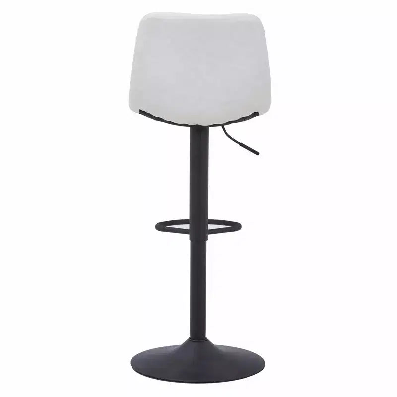 Tabouret de bar moderne LeisureMod Tilbury réglable en hauteur avec revêtement en cuir végétalien et repose-pieds, idéal pour îlot de cuisine, comptoir ou bar à domicile