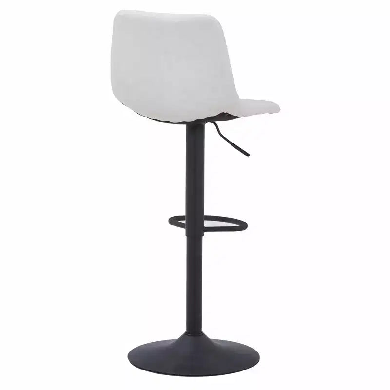Tabouret de bar moderne LeisureMod Tilbury réglable en hauteur avec revêtement en cuir végétalien et repose-pieds, idéal pour îlot de cuisine, comptoir ou bar à domicile